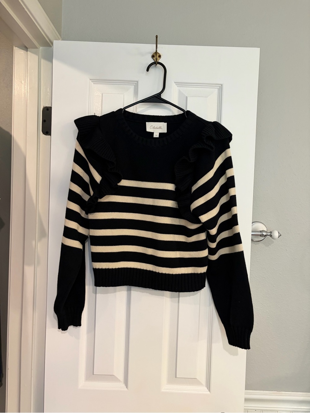 Cleobella Blair Organic Cotton Sweater XS Black Ivory